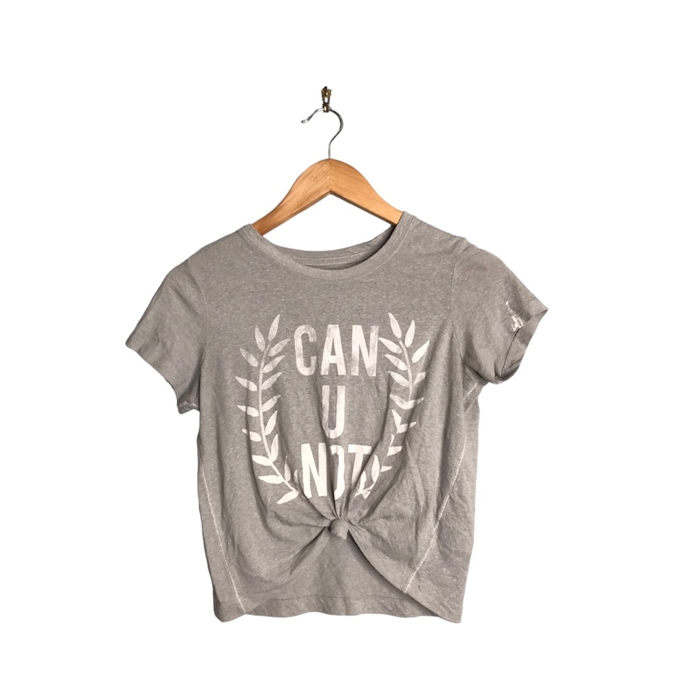 Bethany Mota | gray cropped T-shirt can you not graphic tee •